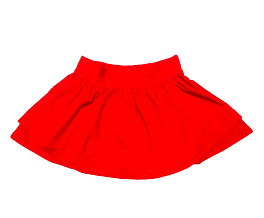 Red Gathered Mini Skort
