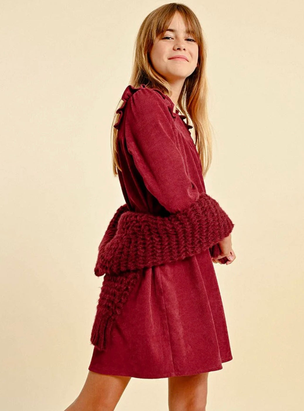 Red Flared Velvet Dress