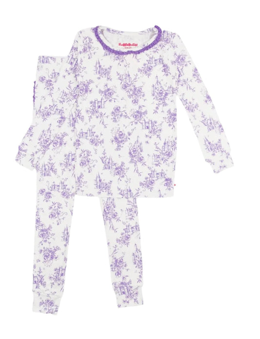 Purple Castle Toile Bamboo Pajama Set