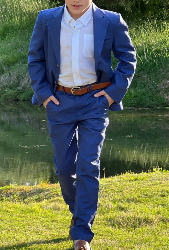 Folly Beach Blue Linen Palmetto Pants