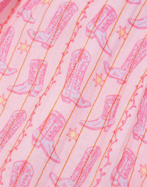 Pink Cowgirl Gold Lurex Dress