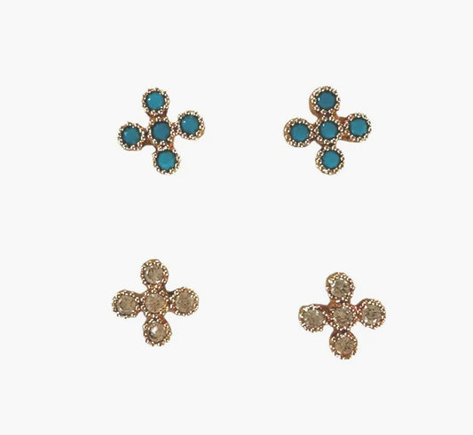 CZ Cross Stud Earrings
