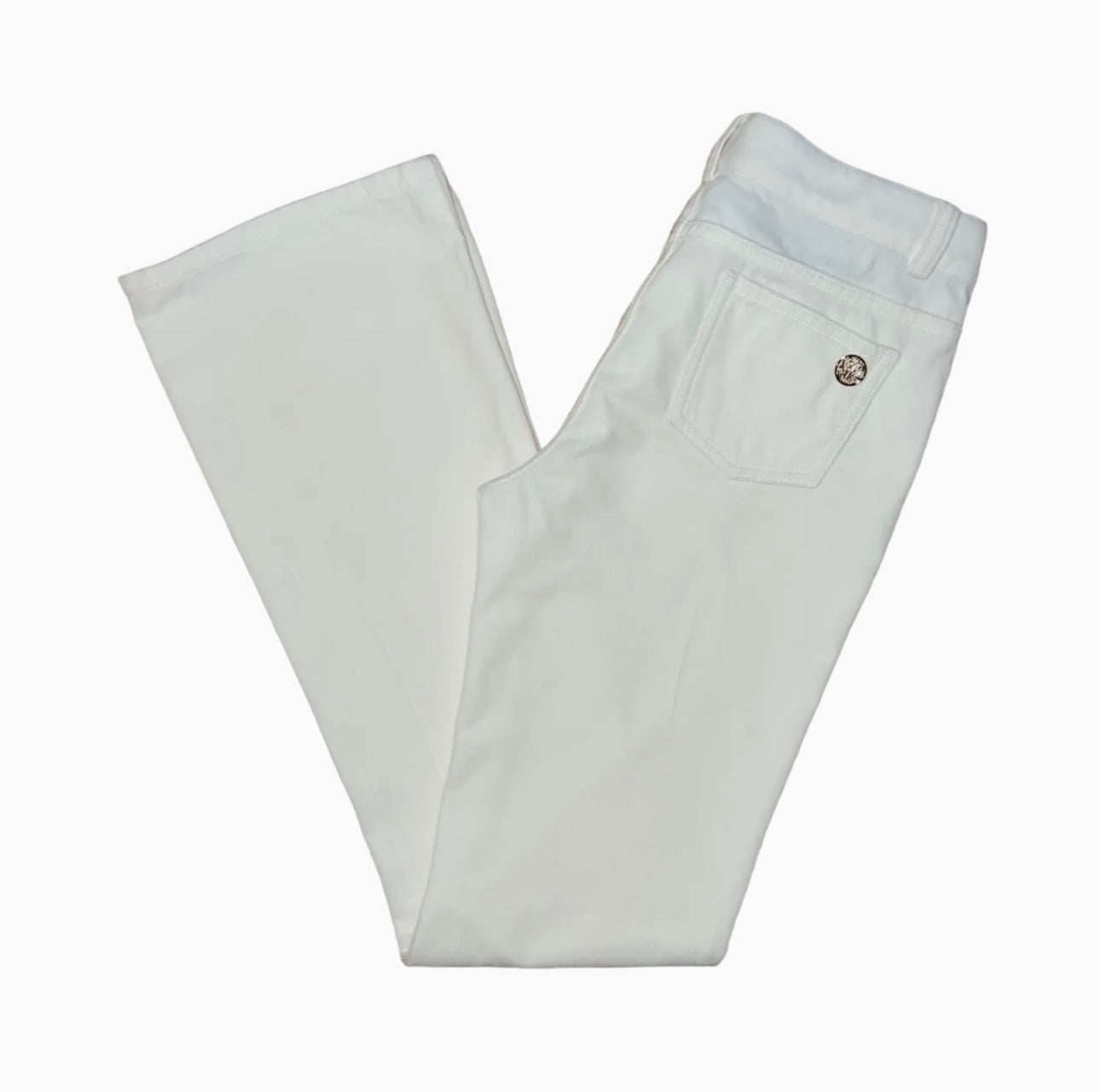 White Velvet Bootcut Pants