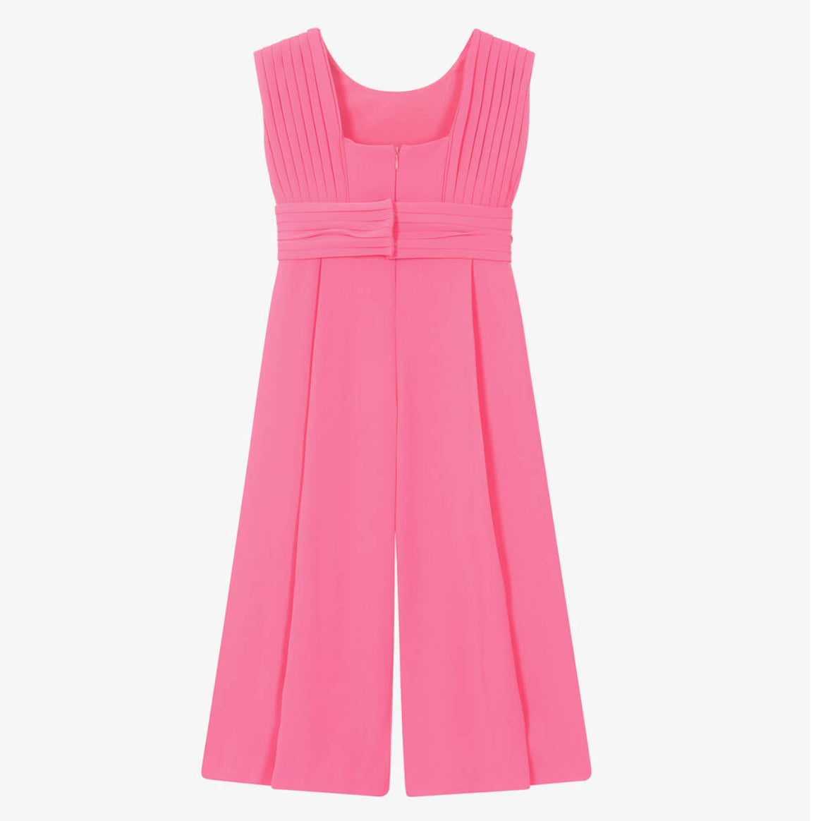 Fuchsia Pink Pin Tuck Pleated Jumpsuit