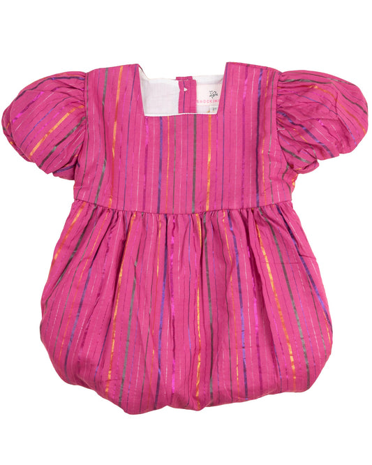 Hot Pink Puff Sleeve Bubble with Lurex