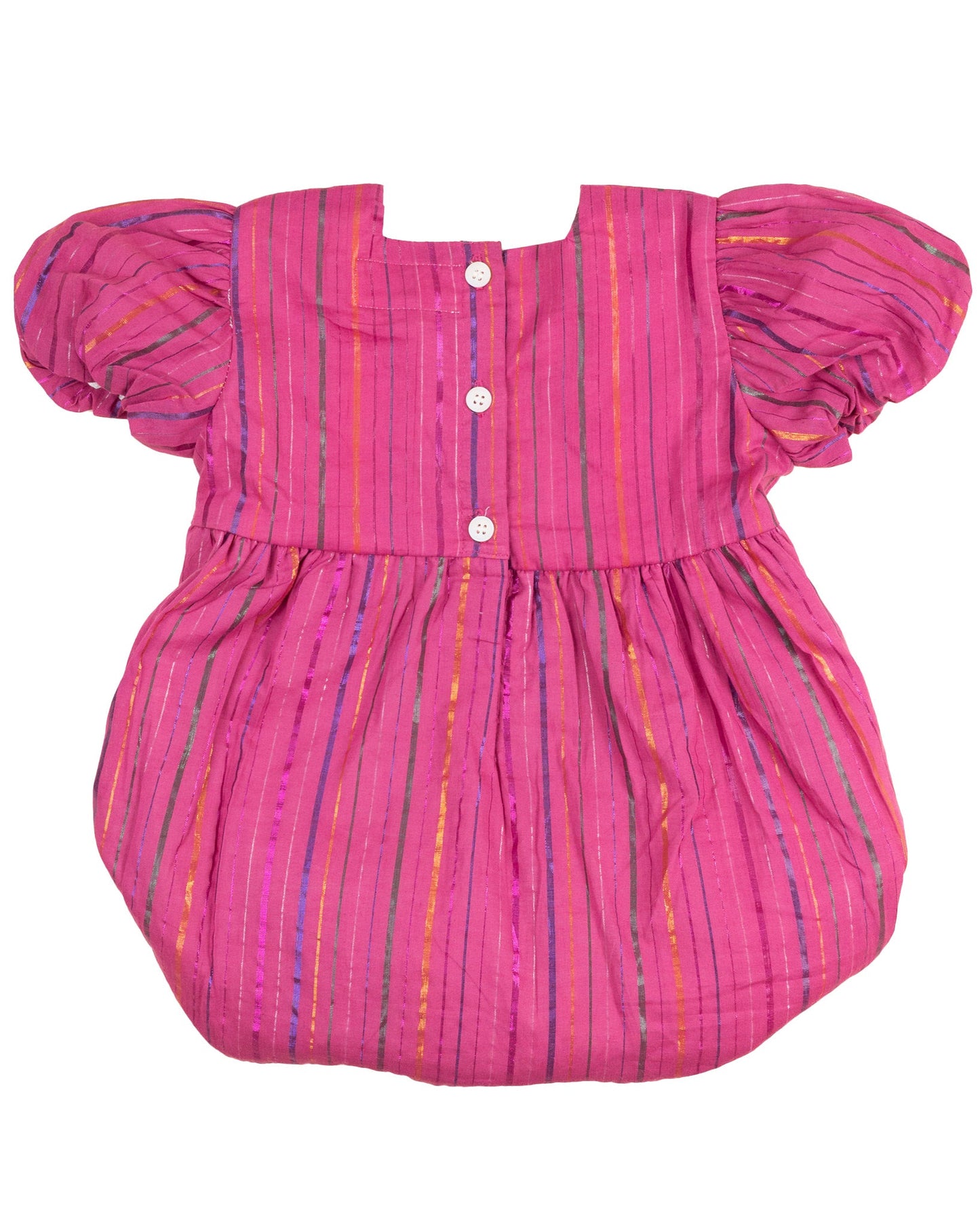 Hot Pink Puff Sleeve Bubble with Lurex
