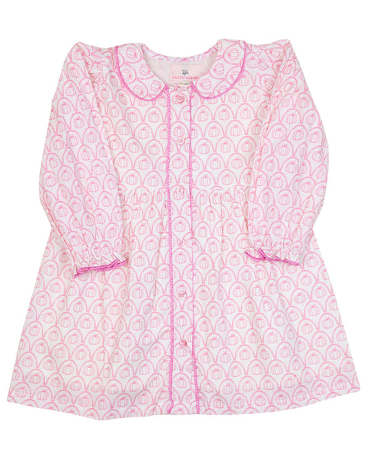 Pumpkin Scallop Print Dress