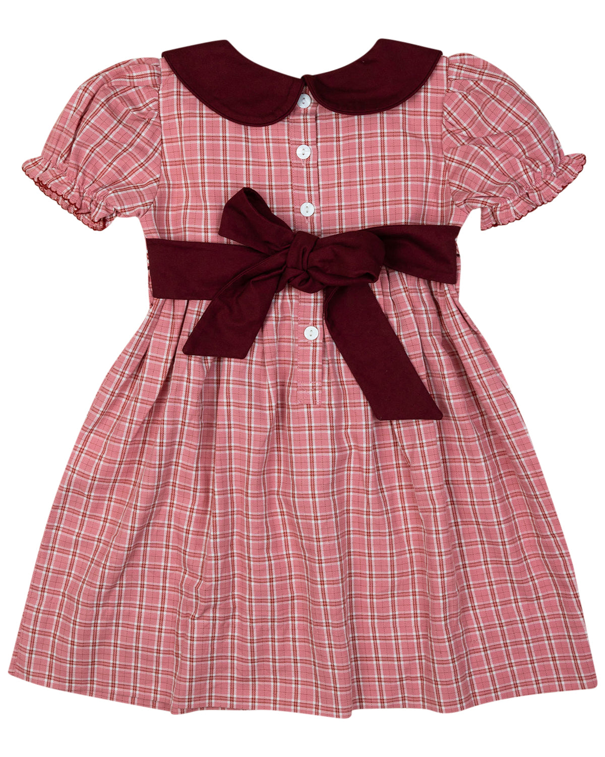 Pink and Maroon Tartan Dress
