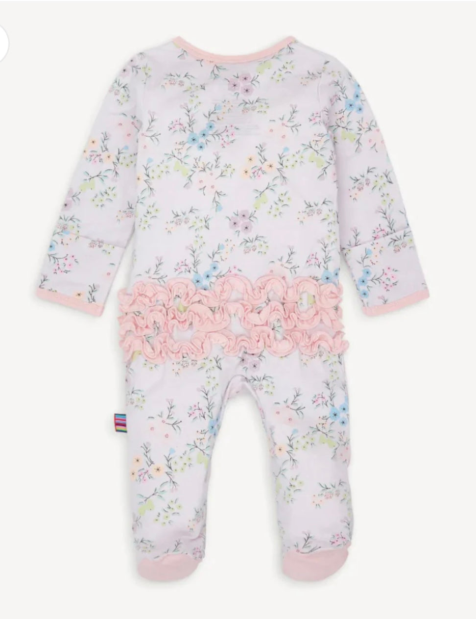 Emily Floral Modal Footie Pajamas w/Ruffles