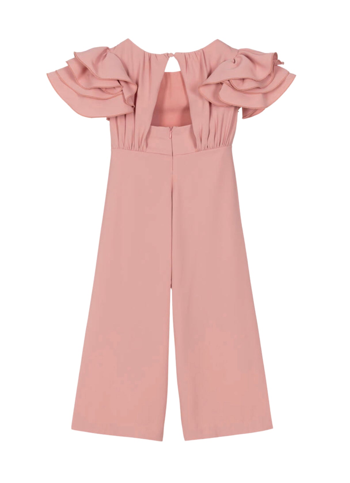 Blush Pink Flutter Sleeve Jumpsuit