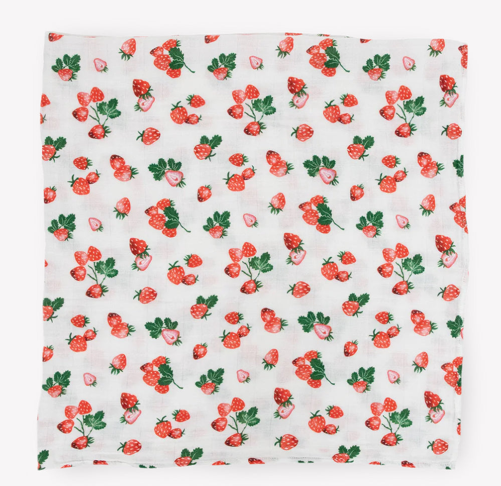 Strawberry Muslin Swaddle Blanket