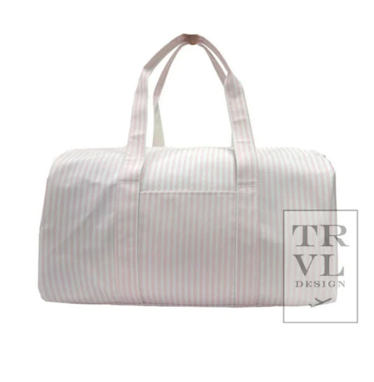 TRVL Pink Striped Pimlico Weekender Duffle