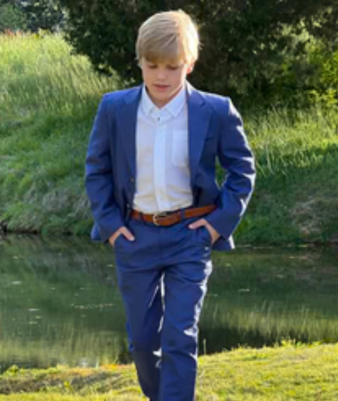 Folly Beach Blue Linen Gentleman's Jacket