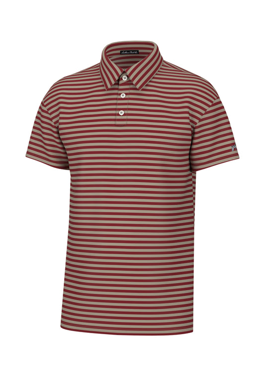 Red Sandstone Youth Hinton Stripe Performance Polo
