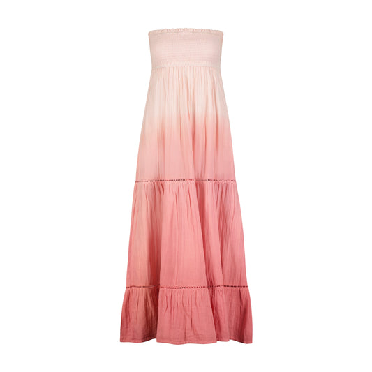Fati Women's Strapless Maxi Dress Rose Ombre