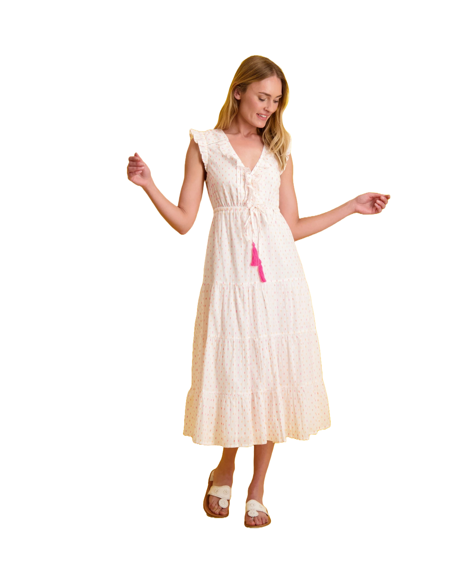 Giselle Women's Maxi Dress Neon Swiss Dot