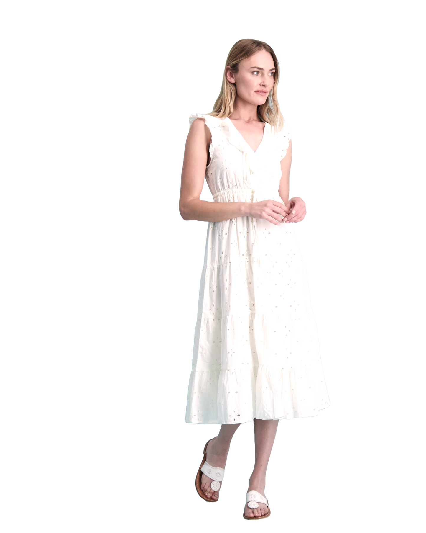 Giselle Women's Maxi Dress White Eyelet