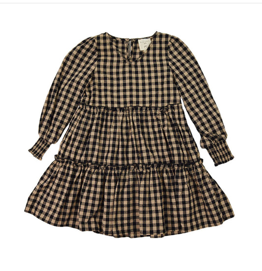 Hayden Black and Brown Checker Dress