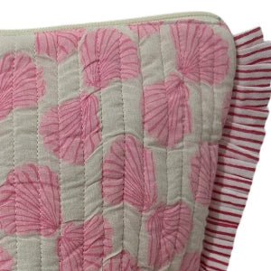 La Plage Ruffle Pouch Shell Beach Pink