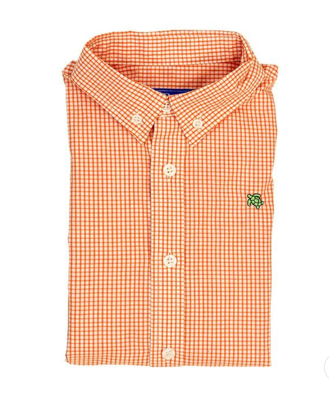 J Bailey Boys Orange Gingham Button Down Shirt