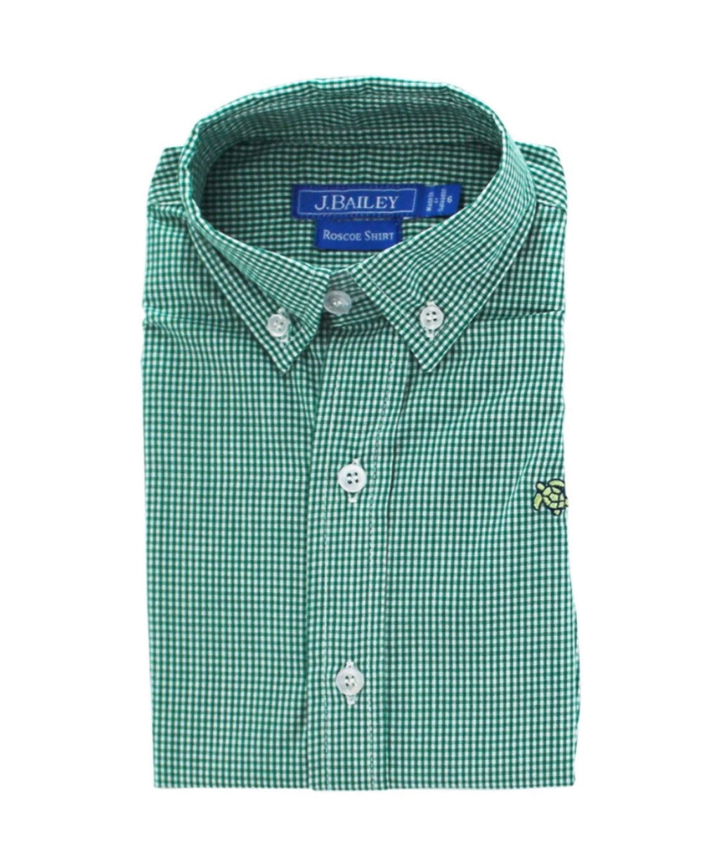 J Bailey Green Gingham Button Down