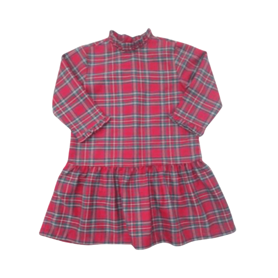 James and Lottie red checkered drop waist Christmas Plaid Dress