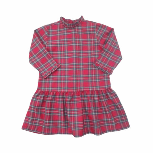 James and Lottie red checkered drop waist Christmas Plaid Dress