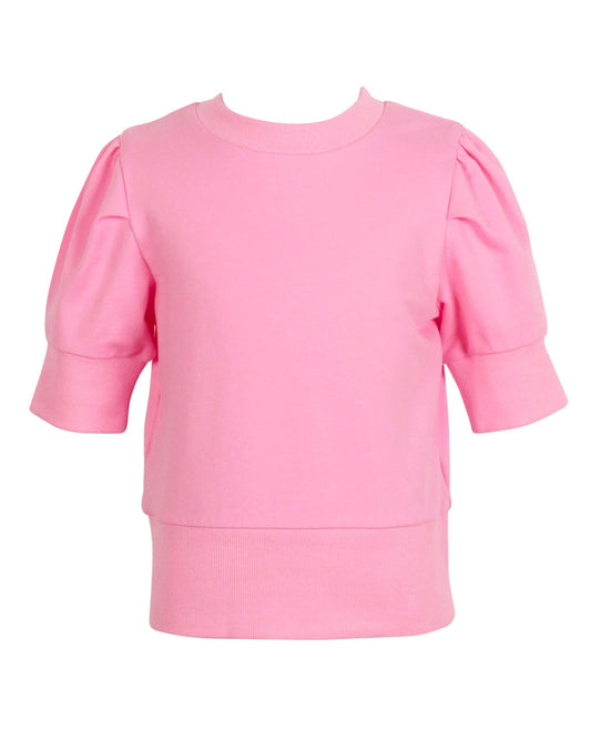 Girls Pink short Sleeved Sweatshirt Top
