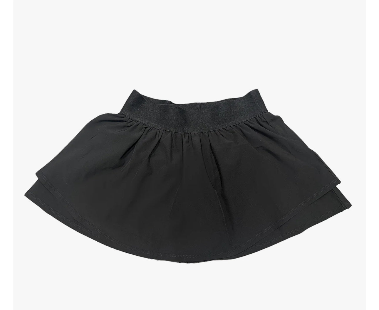 little olin black gathered mini skort