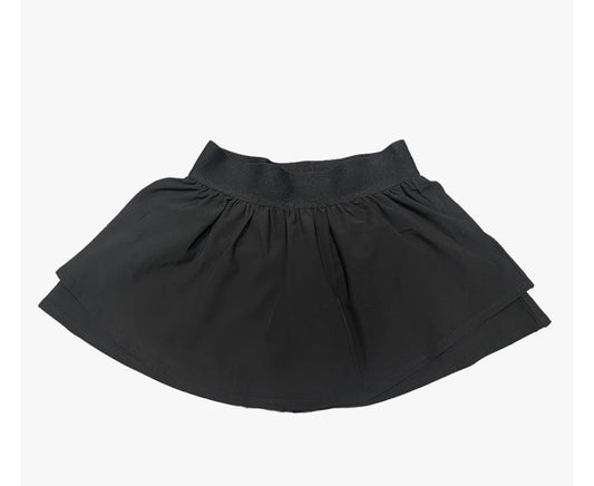 little olin black gathered mini skort