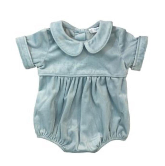 Lulu Bebe Boys Dusty Blue Velvet Bubble