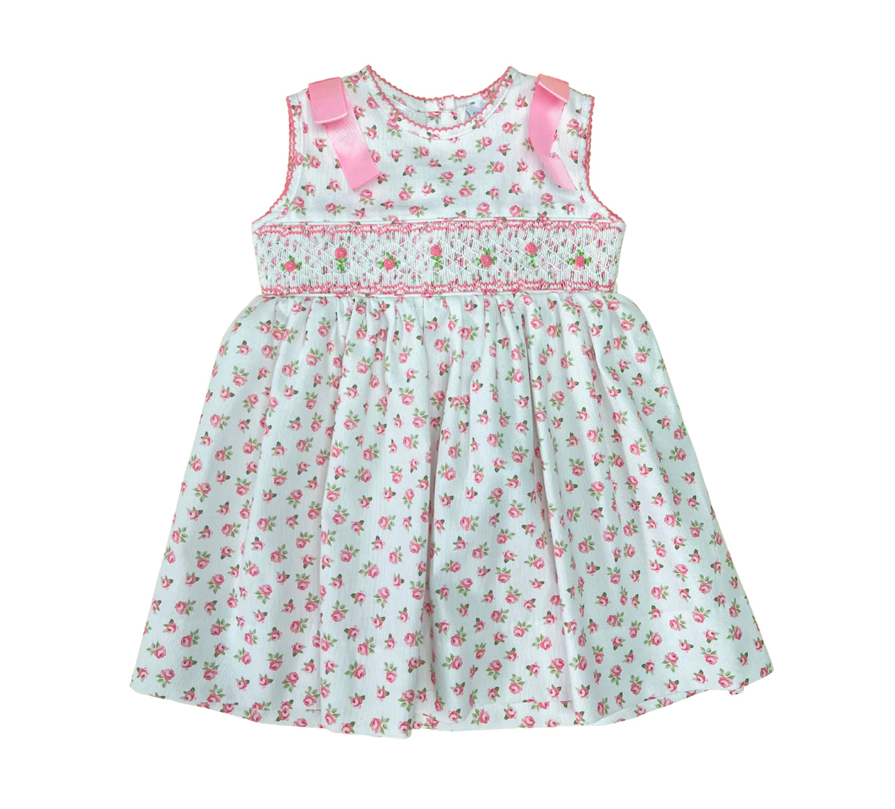 Feminine Floral Toddler Dress Embroidered