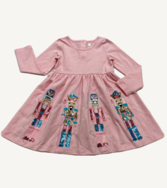 pink pima girls nutcracker sequined dress