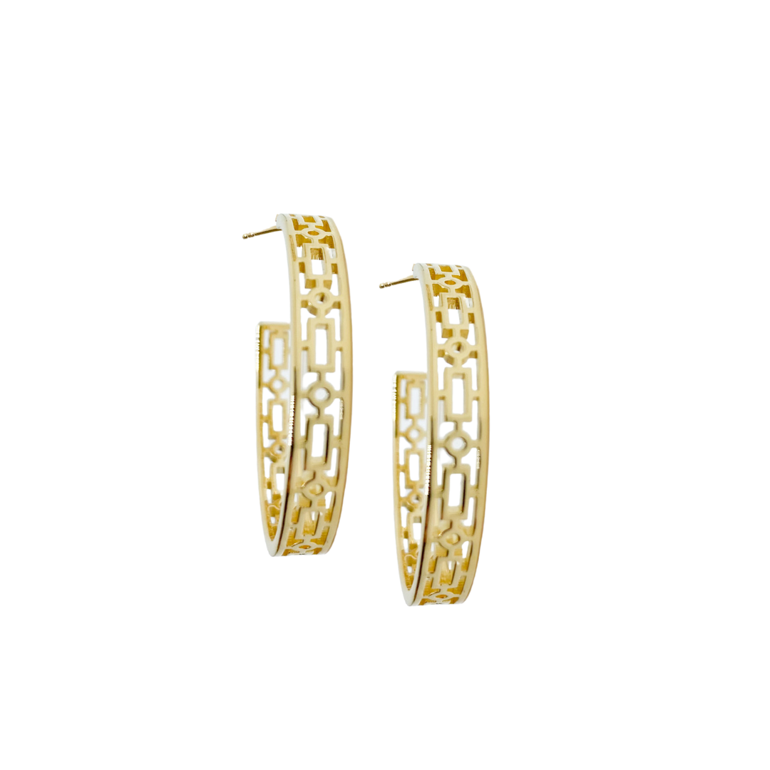 M Donohue Maison Treillage Gold Hoop Earrings