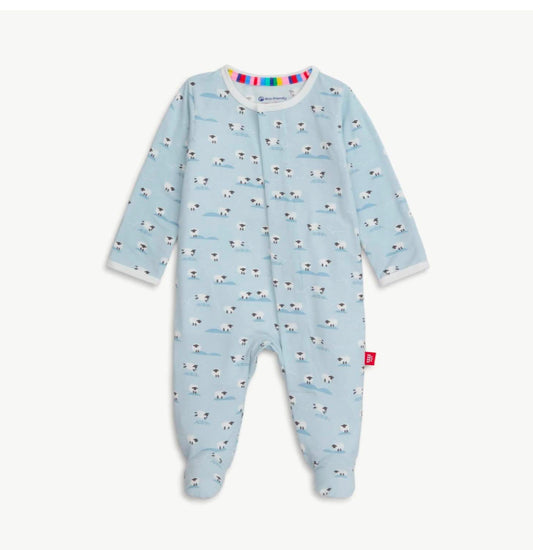 Magnetic Me Baa Baa Baby Boy Blue Sheet Modal Footie Pajama