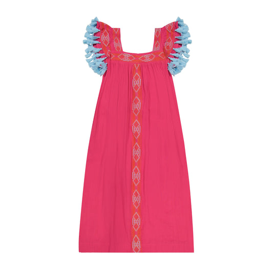 Maxi Sandrine Women's Dress Raspberry Embroidery