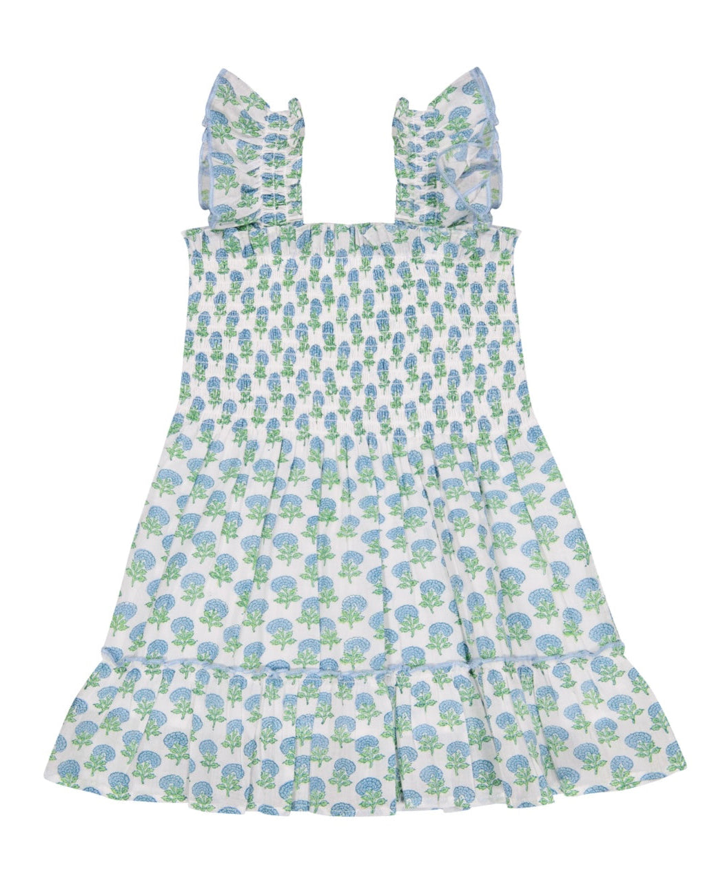 Girls Paloma Hydrangea block print dress