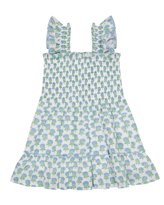 Girls Paloma Hydrangea block print dress