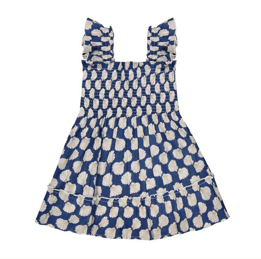 girls mini Paloma navy seashell dress