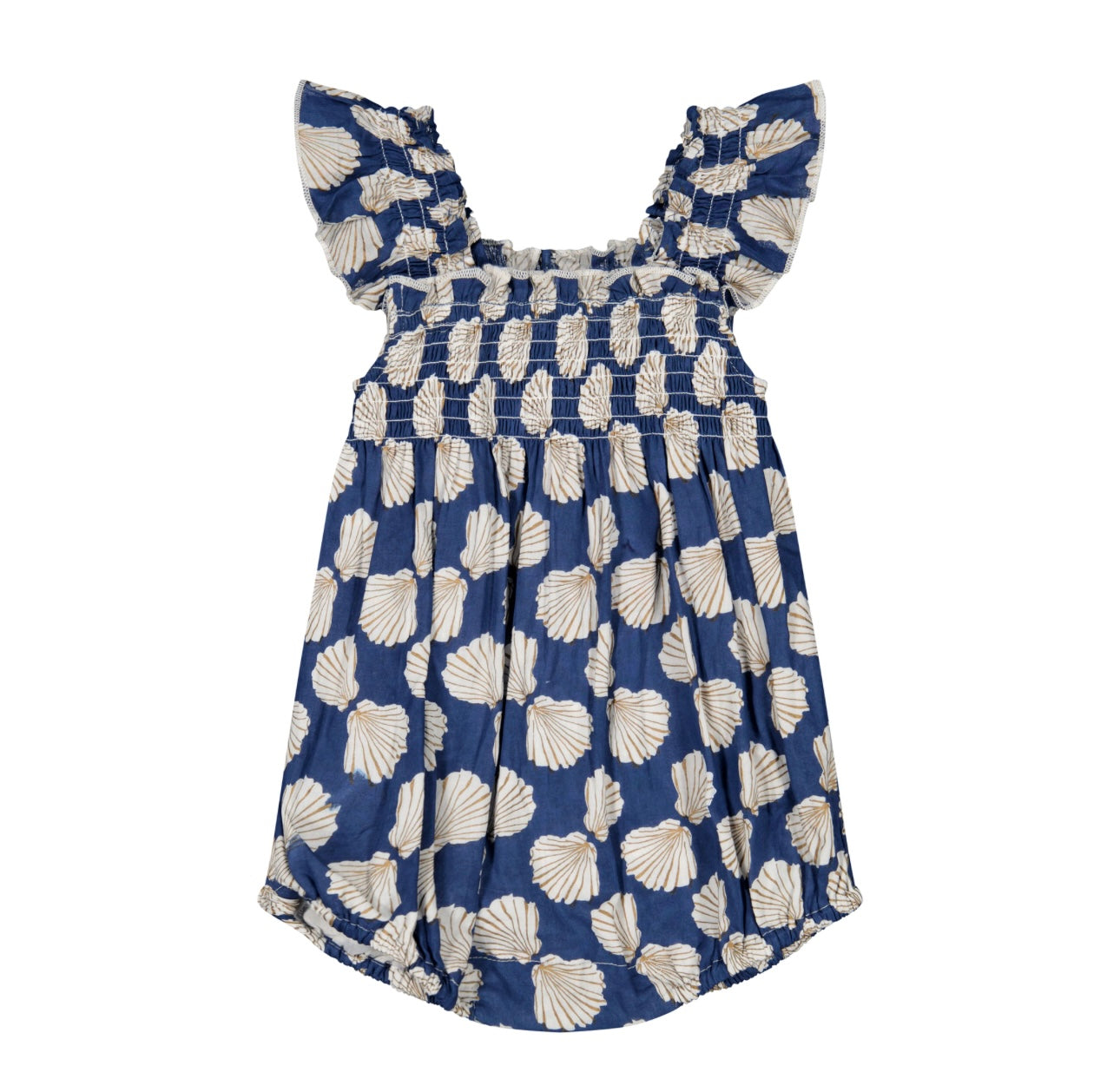 Leila Navy  Baby Romper Bubble Seashells