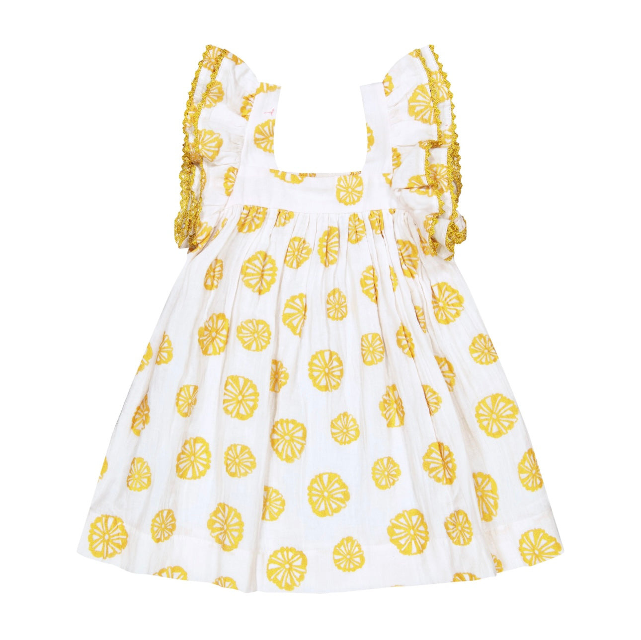 Girls white gauze sand dollar dress