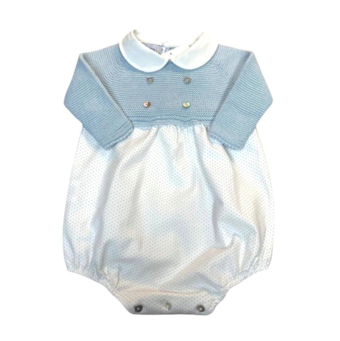 Mi Lucero Baby Girls Light Blue Bitty Dot Bubble