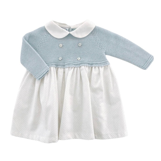 Mi Lucero Light Blue Bitty Dot Dress