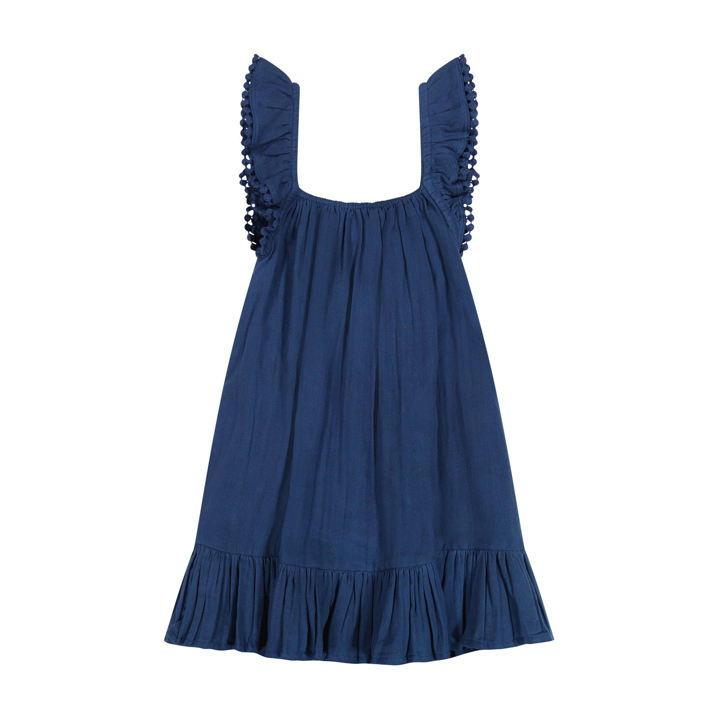 Mini Eva Girl's Ruffle Dress Lapis Blue
