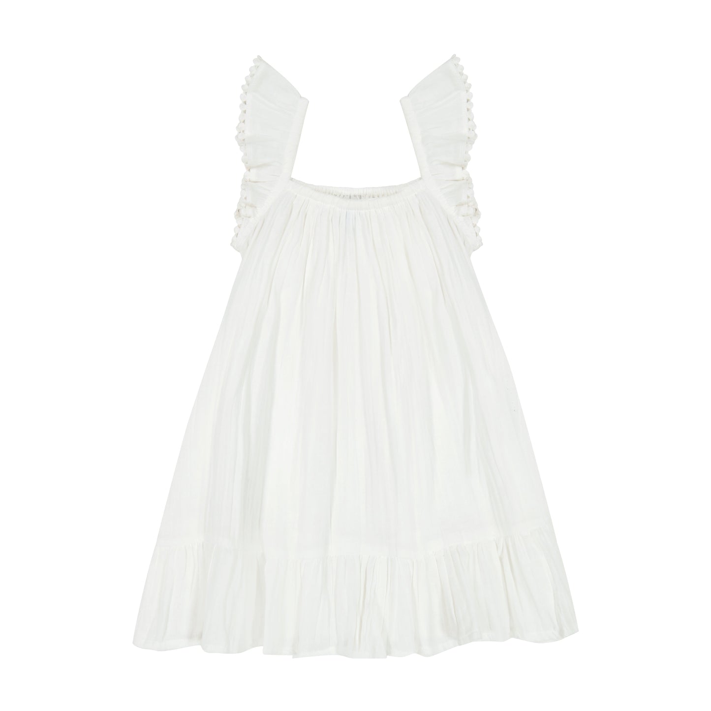 Mini Eva Girl's Ruffle Dress White
