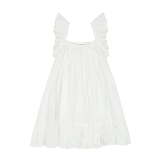 Mini Eva Girl's Ruffle Dress White