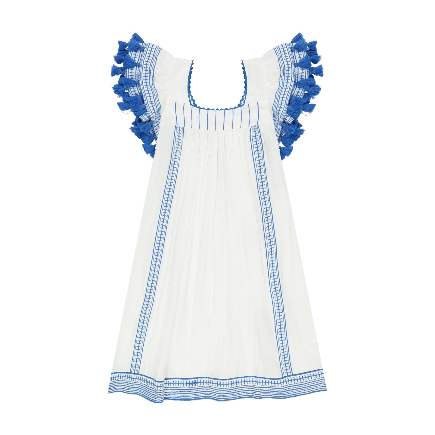 Mini Sandrine Women's Dress Lapis Blue Embroidery
