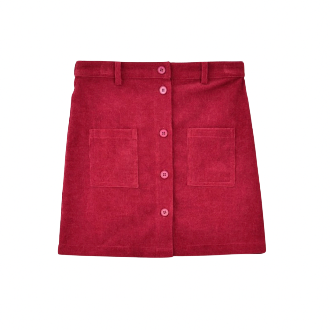 Tween Girls Red Velvet Skirt