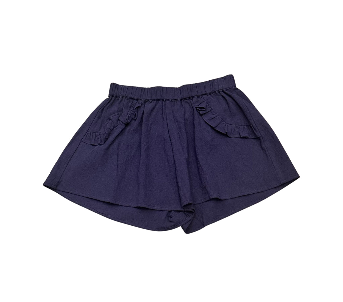 Molly Bracken Girls Navy Ruffle Pocket Shorts