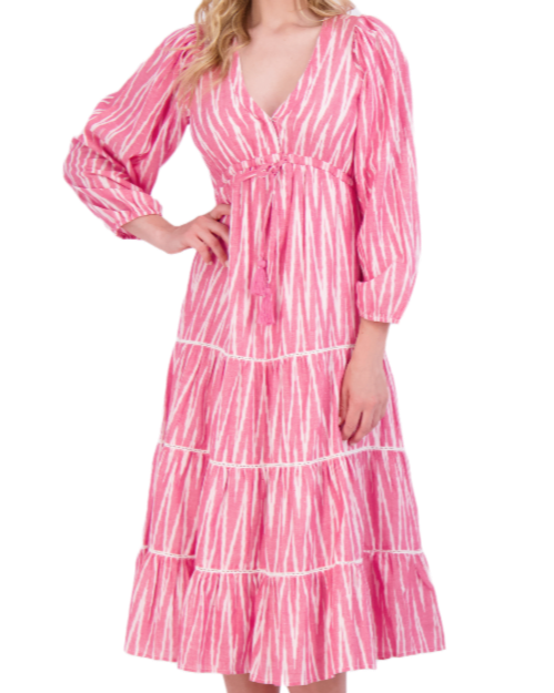 Odette Women's Maxi Dress Rose Ikat